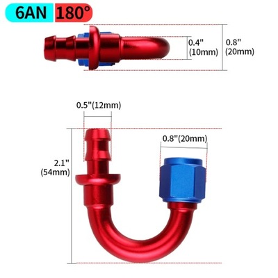 New AN4/AN6/AN10 Straight 0/45/90/180 Degree Female to Push Lock Bar~10520