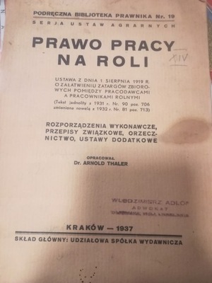 PRAWO PRACY NA ROLI 1937
