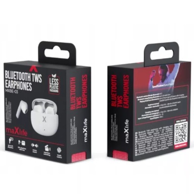 MAXLIFE SŁUCHAWKI BT MXBE-03 TWS BIAŁE DOUSZNE