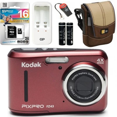 NOWY KODAK PIXPRO FZ43 CZERWONY + SUPER ZESTAW !!!