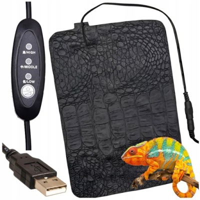 MATA GRZEJNA Z REGULACJĄ DO TERRARIUM ROŚLIN |zasilanie USB | 15x22cm 7.5W