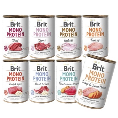 Brit MONO PROTEIN Mix smaków 8x400g