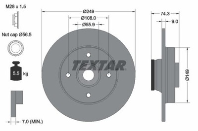 TEXTAR 92194103 DISCO DE FRENADO  