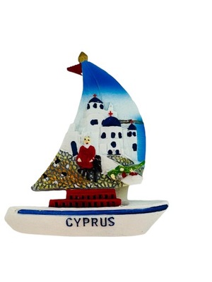 Magnes na lodówkę Magnez Cyprus Cypr łódka cudo