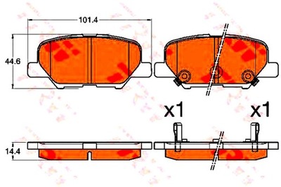 Trw gdb3583 набор тормозных колодок тормозных, тормоза дисковые фото №1
