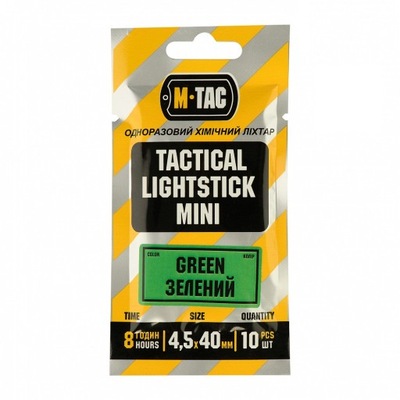 ŚWIATŁO CHEMICZNE ŚWIETLIK LIGHTSTICK GLOWSTICK M-TAC - 10 SZTUK - ZIELONE