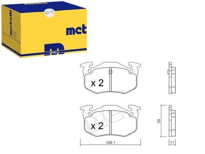 КОЛОДКИ ТОРМОЗНЫЕ PEUGEOT 205,306,309 ЗАД METELLI