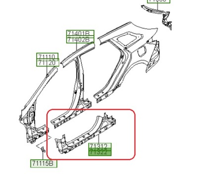 Поріг права сторона hyundai i40 2015-2019 фото №1