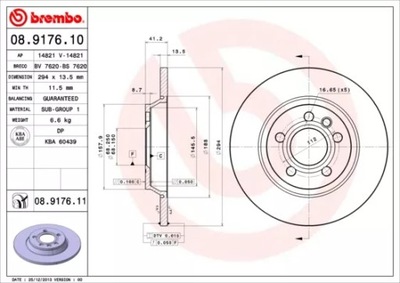 DISCO DE FRENADO PARTE TRASERA 294MM  