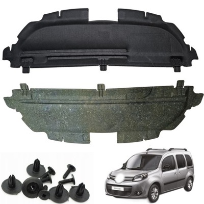 Шумоізоляція двигуна мат капот renault kangoo ii fl 13-18r + кліпси фото №1