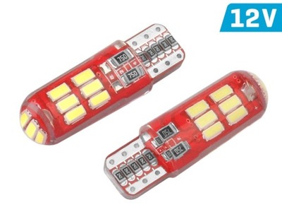 LUZ VISION W5W (T10) 12V 15X 3014SMD LED, CANBUS, SILICONA OPRAWKA, B  