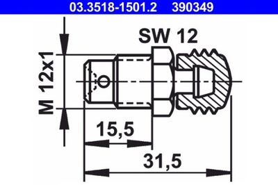 SEPARADOR DE AIRE DE FRENADO 12X31,5 M12X1 03.3518-1501.2  