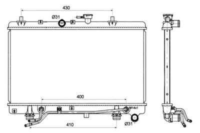 NRF РАДІАТОР ДВИГУНА ВОДИ KIA RIO I 1.3 1.5 08.00-02.05