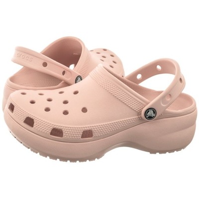 Buty Klapki Damskie na Platformie Crocs Classic Clog W Quartz Beżowe