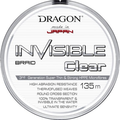 Plecionka Dragon Invisible CLEAR 0,10mm 135m produkowana przez MOMOI JAPAN