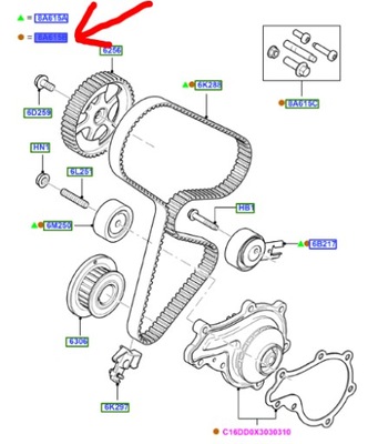 Грм з насос wody ford 1.6l tdci fiesta fusion фото №1