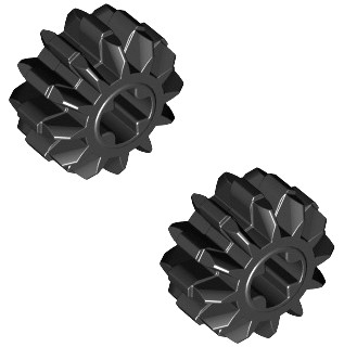 LEGO 32270 Czarna zębatka 2szt