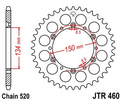 ENGRANAJE PARTE TRASERA JT 50-ZEBOW KLX 250 1993-2016  