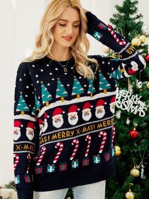 Luźny sweter świąteczny Pullover