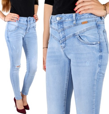 Spodnie Jeansy Dziury Przetarcia Jeans Skinny NEW