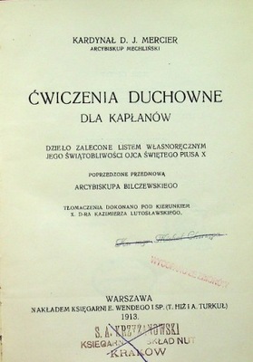 Ćwiczenia duchowne dla kapłanów 1913 r.