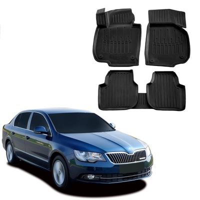 3D ALFOMBRILLAS GOMA KORYTKA SKODA SUPERB II DE 2008 - 2015  