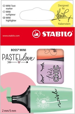 Zakreślacze STABILO BOSS mini Pastellove 3 kolory