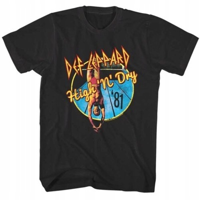 Def Leppard Shirt High n Dry 1981 T shirt,Black,
