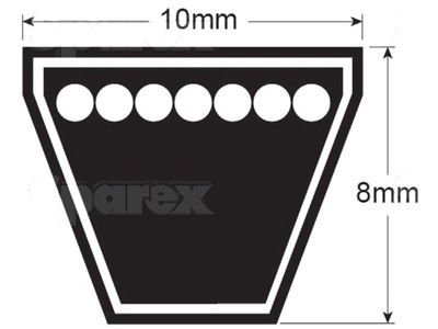 AVX DIRŽELIS - ŽENKLINIMAS AVX10X1375, 10X8MM, 1362MM 