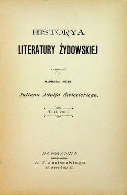 Historya literatury żydowskiej 1903 r.