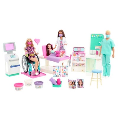 Barbie Ekskluzywny Zestaw Szpital Klinika Medyczna 4 Lalki HKB02