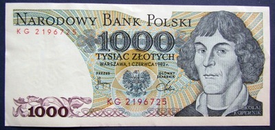 1000 zł 1982 KOPERNIK, seria KG, stan 2