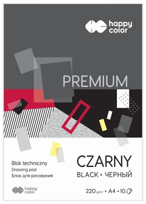 Blok techniczny A4/10 Happy Color 220g czarny