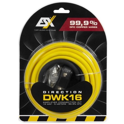 ESX DWK16 zestaw kabli do wzmacniacza MIEDŹ 16mm2