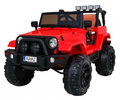 Auto na akumulator All Terrain dla dzieci Czerwony Terenówka typu jeep + Pi