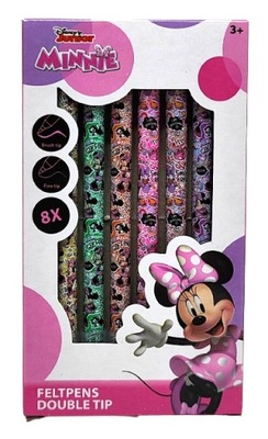 Zestaw dwustronnych mazaków Myszka Minnie Disney. 8 sztuk.