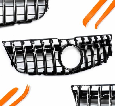 Решітка радіатора решітка радіатора mercedes db glk x204 08-12 срібляста gtr style фото №1