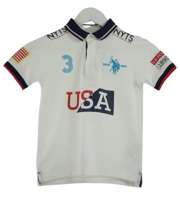 U.S. POLO ASSN. BIAŁA KOSZULKA POLO LOGO (6L)