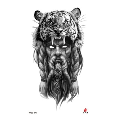 Tatuaż zmywalny tymczasowy tygrys wiking