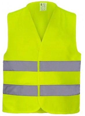 KAMIZELKA OSTRZEGAWCZA DROGOWA ŻÓŁTA ODBLASKOWA XL