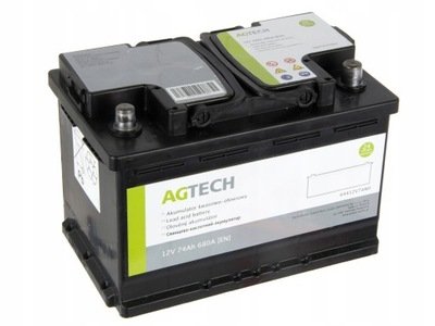 BATTERY 12V 74AH 680A 275X175X190MM AGTECH  