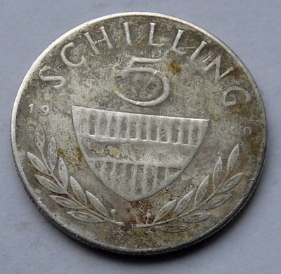 AUSTRIA - 5 SCHILLING 1960 - srebro Ag