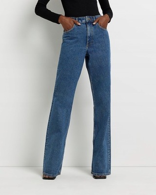 RIVER ISLAND SPODNIE JEANSOWE Z WYSOKIM STANEM M