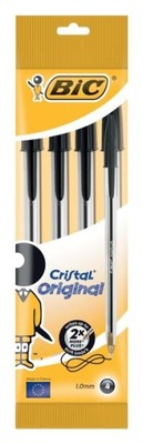 Długopis Cristal Original czarny Pouch 4szt