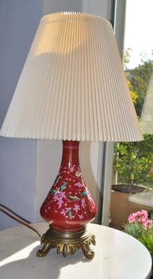 Stara lampa ceramiczno - mosiężna, elektryczna