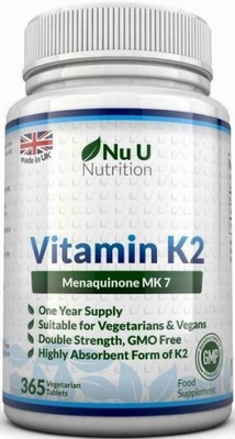 Nu U Nutrition Witamina K2MK7 200ucg 365 tabs