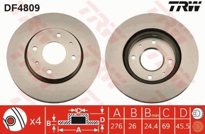 JUEGO DISCO DE FRENADO PARTE DELANTERA MITSUBISHI  