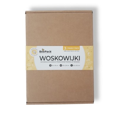 Woskowijki do żywności BeePack FAMILY PACK 3szt