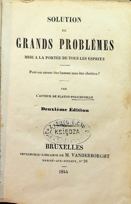 Solution de Grands Problemes 1844 r.
