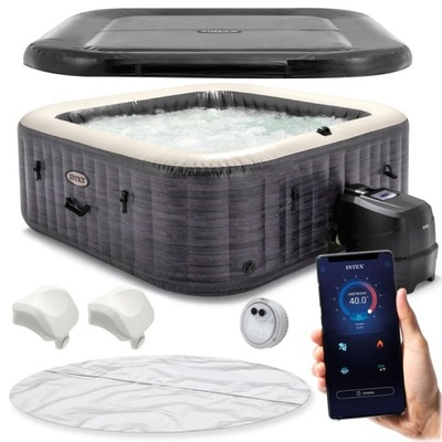 SPA dmuchane SPA z hydromasażem 239 x 71 cm Intex 28452 Ledowe spa z apką